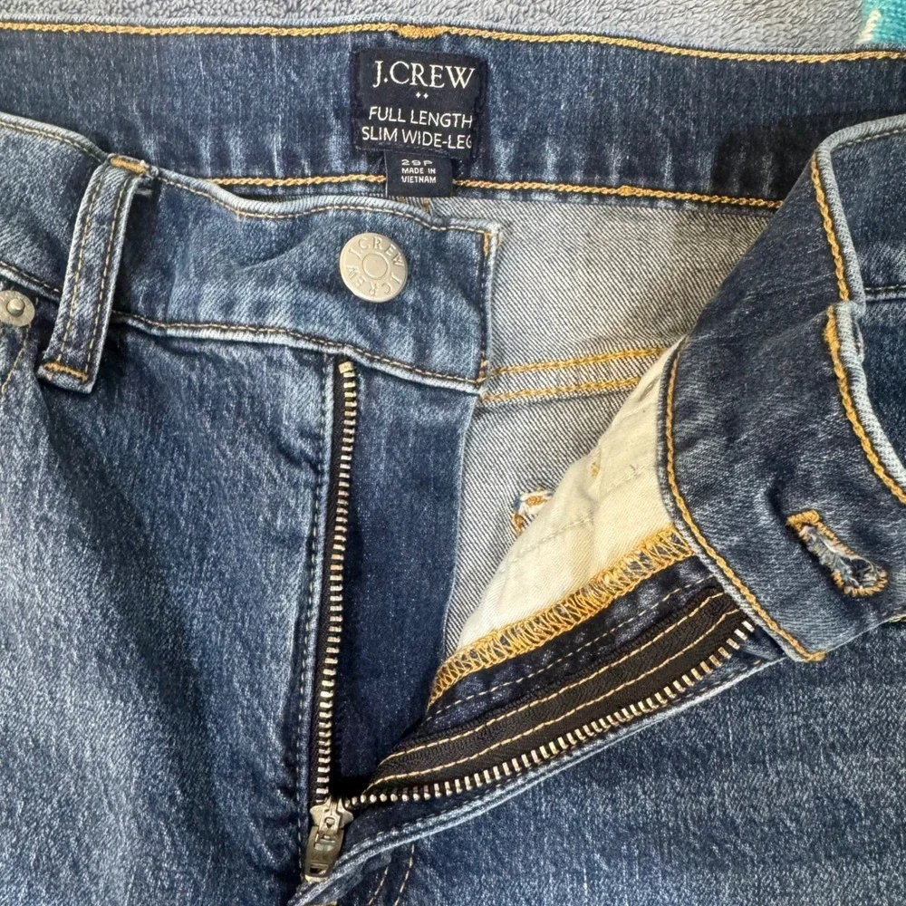 J.Crew Womens Denim Jeans - 29 P Blue Crop Straight Leg High Rise Casual Comfort